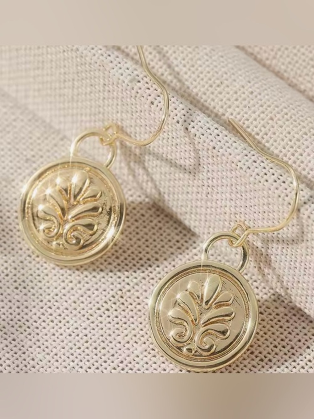 New 18k Gold Coin Style Earrings